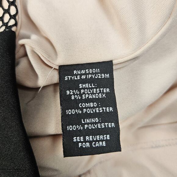 JAX Women Bodycon Black Dress Lined Cap Sleeve Size 6 Decorative Mesh - Picture 5 of 7